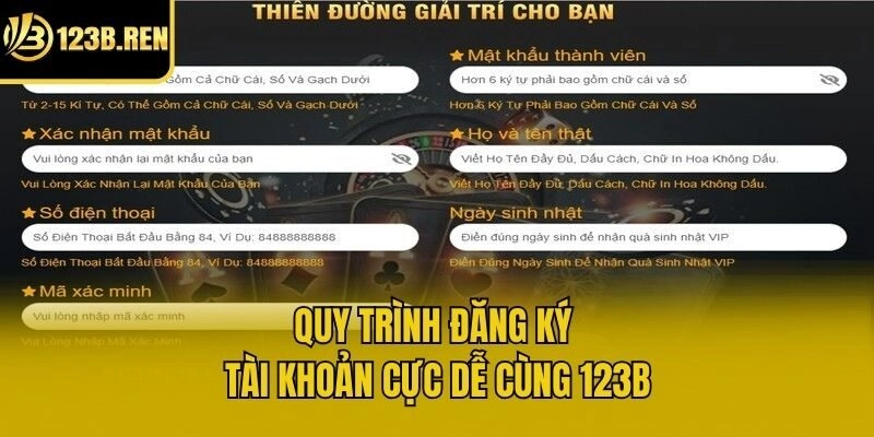 Quy trình đăng ký tài khoản cực dễ cùng 123b